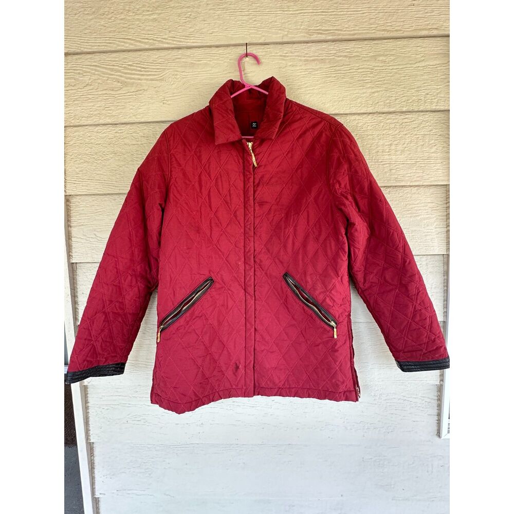 Postcard Exclusive Style Diamond Quilted Paisley Lined Full Zip Jacket Women's 8